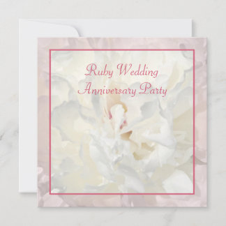 Invitation de mariage rubis floral pivoine