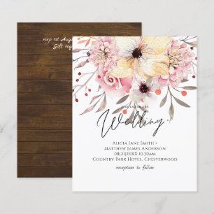 Invitation de mariage rustique à petit budget Fleu