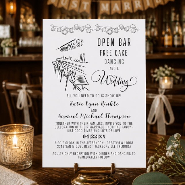 Invitation de mariage rustique amusante (Créateur téléchargé)