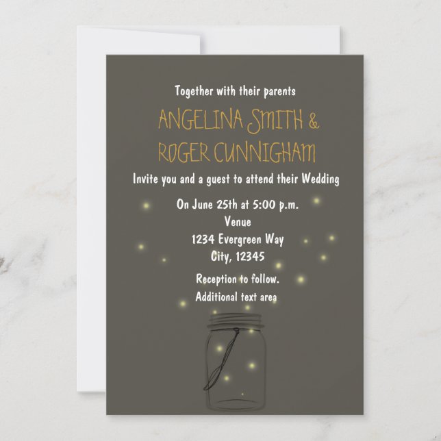 Invitation de mariage rustique Bocaux Mason avec l (Devant)