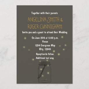 Invitation de mariage rustique Bocaux Mason avec l
