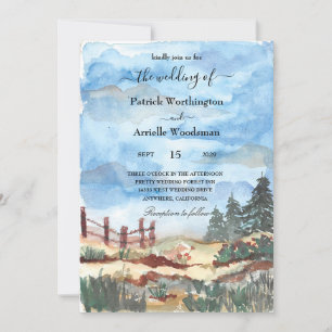 invitation de mariage rustique de l'ouest