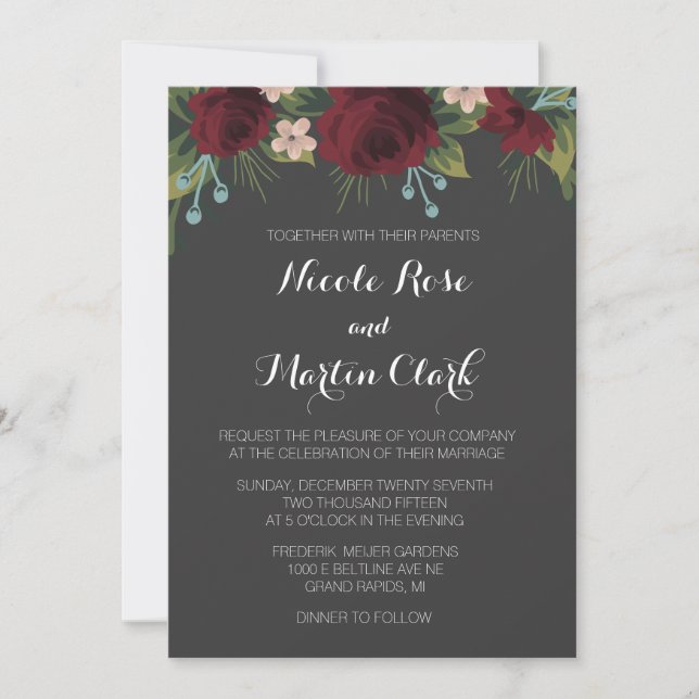 Invitation de mariage rustique d'hiver (Devant)