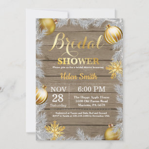 Invitation de mariage rustique d'hiver de Noël