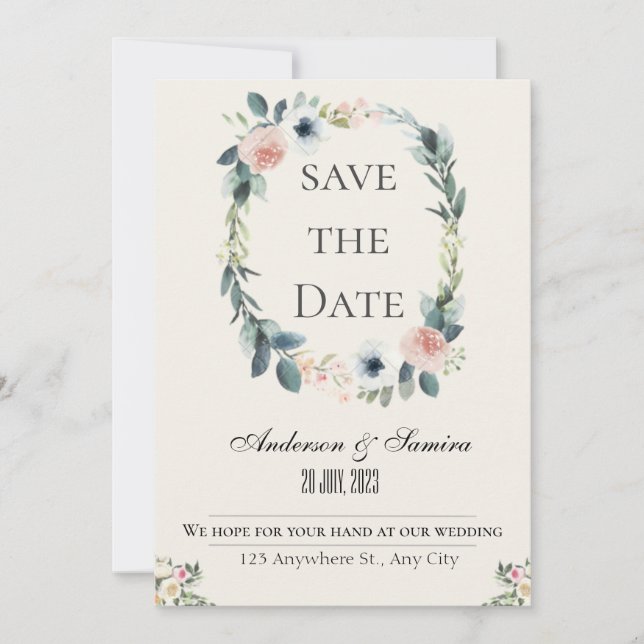Invitation de mariage rustique élégant (Devant)
