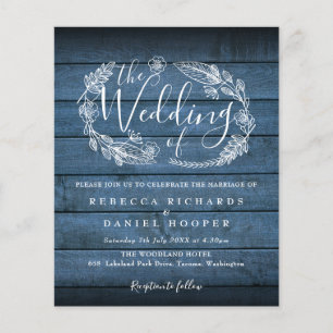 Invitation de mariage rustique en bois à feuillage