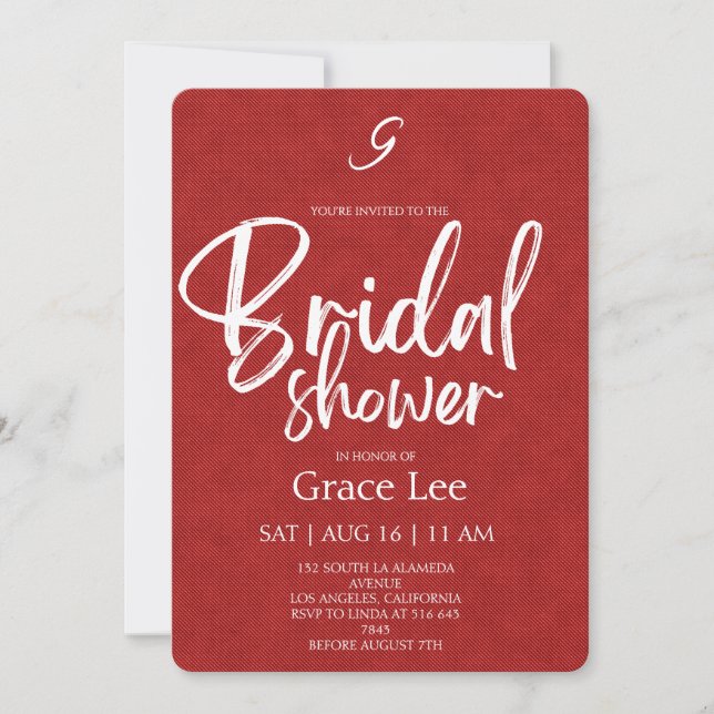 Invitation de mariage rustique en denim (Devant)