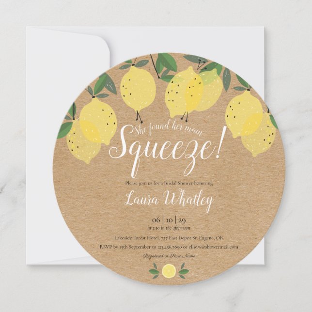 Invitation de mariage rustique et amusante Main Sq (Devant)