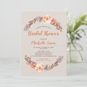 Invitation de mariage rustique florale automne
