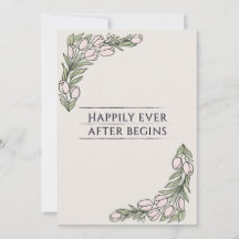 Invitation de mariage rustique florale minimaliste