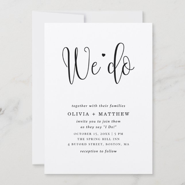 Invitation de mariage rustique kraft. Nous vous in (Devant)