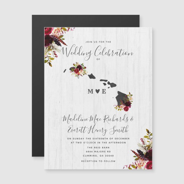 Invitation de mariage rustique magnétique de l'Éta (Devant / Derrière)