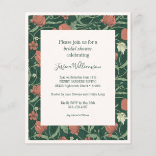 Invitation de mariage rustique verte florale à pet