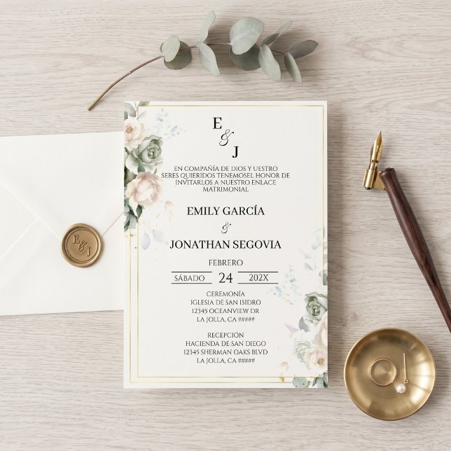 invitation de mariage sage green (Créateur téléchargé)