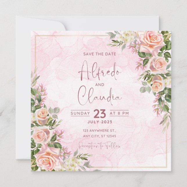 Invitation de mariage Save The Date  (Devant)