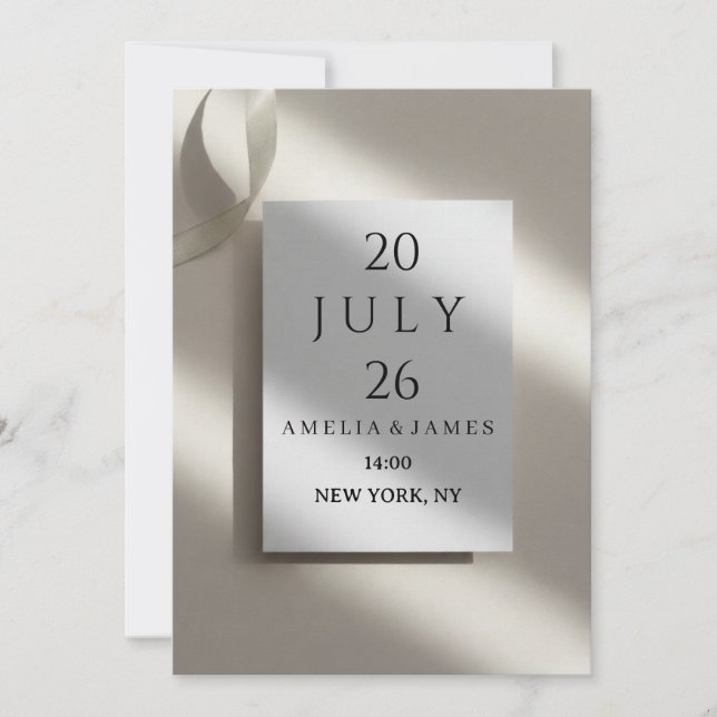 Invitation de mariage « Save the Date » modifiable (Devant)