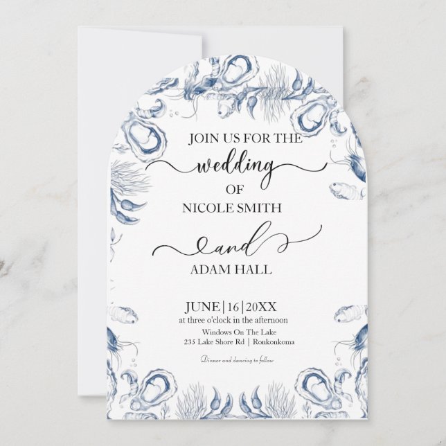 Invitation de mariage Sea Beach |Destination côtiè (Devant)