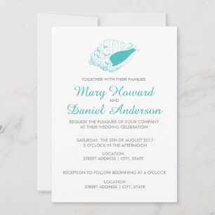 Invitation de mariage Seashell Beach (turquoise)