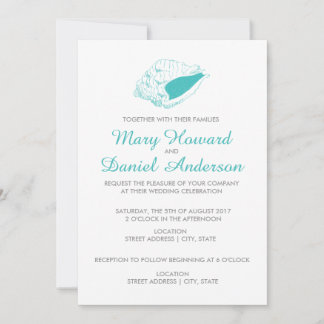 Invitation de mariage Seashell Beach (turquoise)
