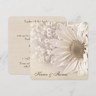 Invitation de mariage Sepia Daisy