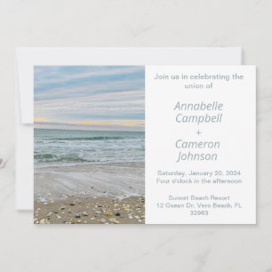Invitation de mariage Shell Blue Beach