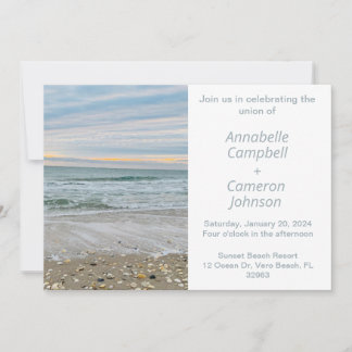 Invitation de mariage Shell Blue Beach
