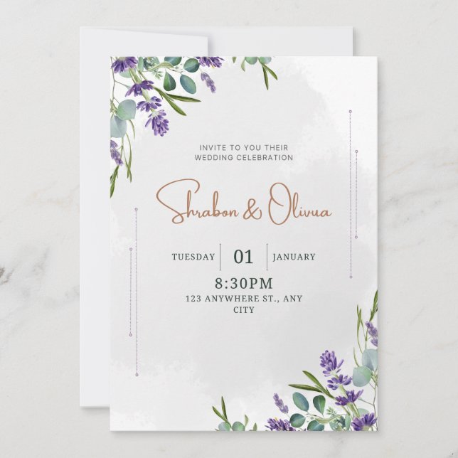 Invitation de mariage simple (Devant)