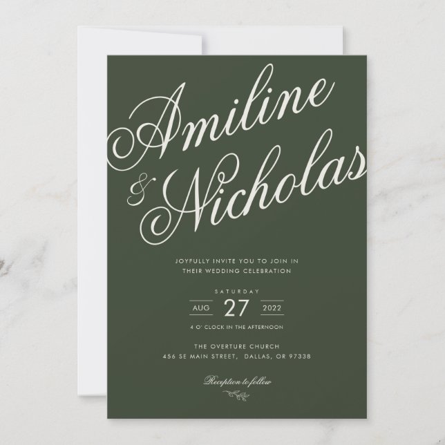 Invitation de mariage simple (Devant)