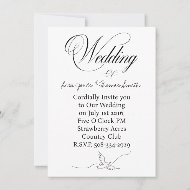 Invitation de mariage simple (Devant)