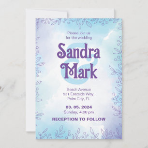 Invitation de mariage simple aquarelle