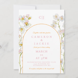 Invitation de mariage simple avec Gypsophile