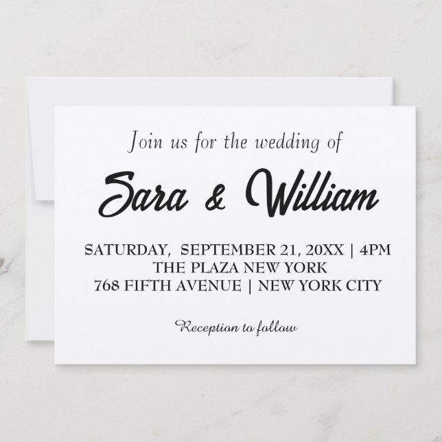Invitation de mariage simple Boho Kraft (Devant)