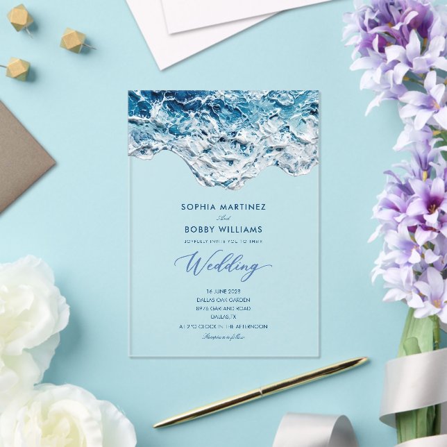 invitation de mariage simple classique en acryliqu (Insitu (Mariage))
