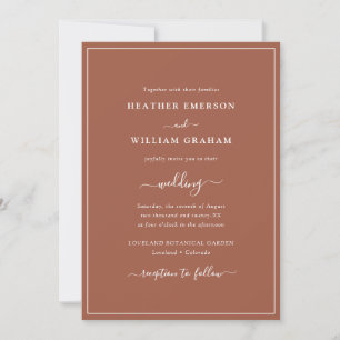 Invitation de mariage simple en terre cuite