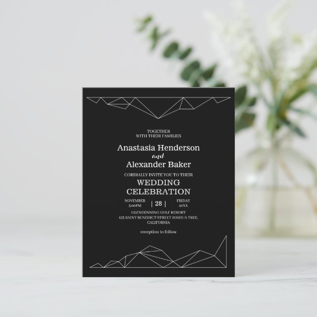 Invitation de mariage simple et économique. (Debout devant)