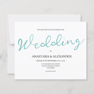 Invitation de mariage simple et économique.