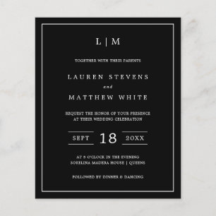 Invitation de mariage simple et économique avec mo