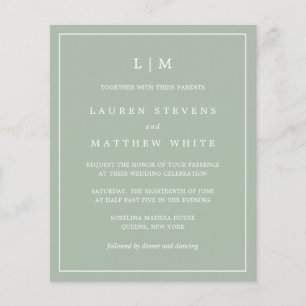 Invitation de mariage simple et économique avec mo