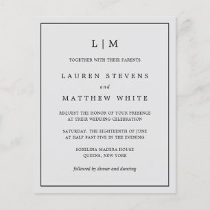 Invitation de mariage simple et économique avec mo