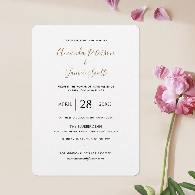 Invitation de mariage simple et élégant Modèle ave (Créateur téléchargé)