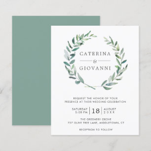Invitation de mariage simple et rustique avec verd