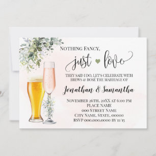 Invitation de mariage simple et végétale Just Love