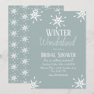Invitation de mariage Simple Flocons de Neige d'Hi