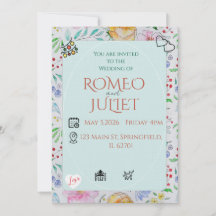 Invitation de mariage simple florale aquarelle fle