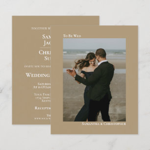 Invitation de mariage simple mocha tan BUDGET pour