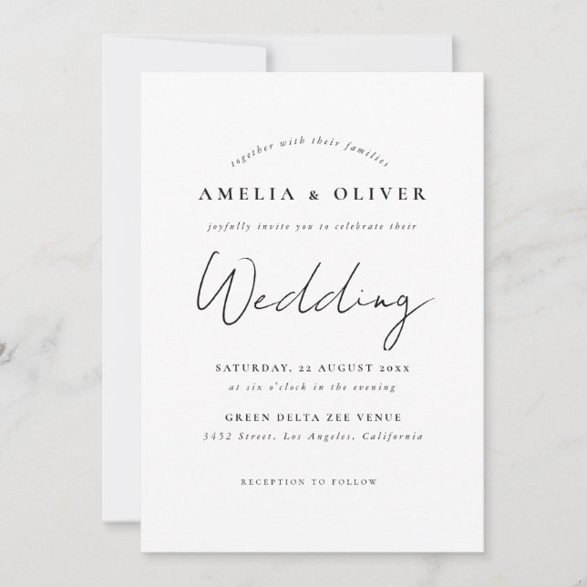 Invitation de mariage simple moderne (Devant)