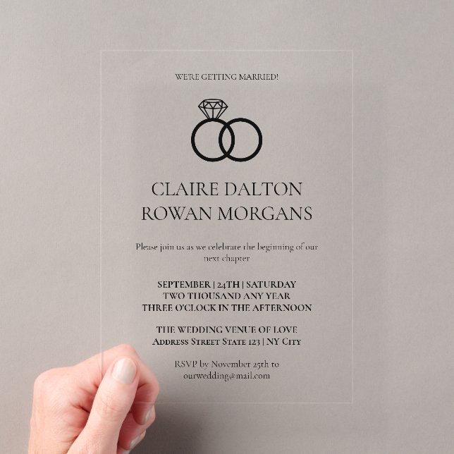 Invitation de mariage Simple Rings (In situ (ordinateur de poche))