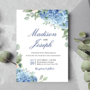 Invitation de mariage SINI Blue Hydrangea