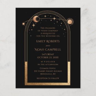 Invitation de mariage Soleil Lune Étoiles Céleste