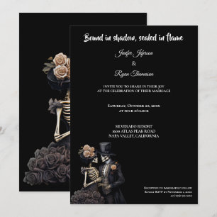 Invitation de mariage sombre gothique Halloween